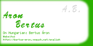aron bertus business card